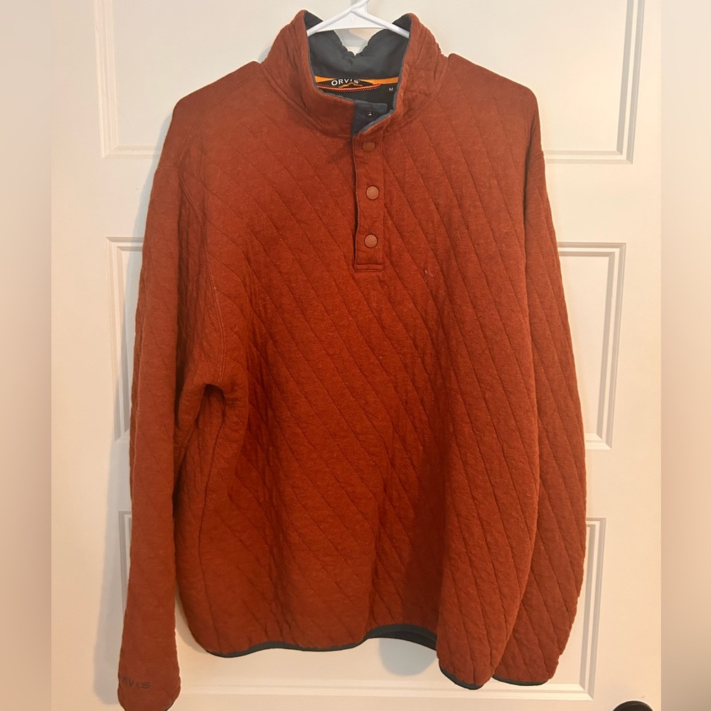 Orvis Rust Orange Quilted Pullover